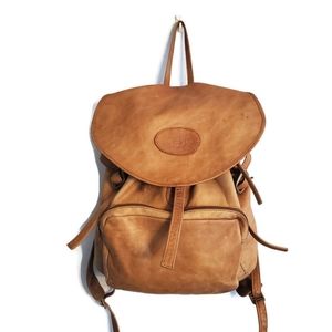 Vintage Cueritos leather travel backpack